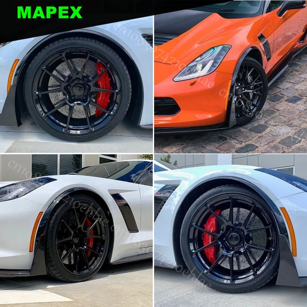4pcs For Corvette C7 2014-19 Rear+Front Wheel Trim Fender Flares Wheel Arch Trim