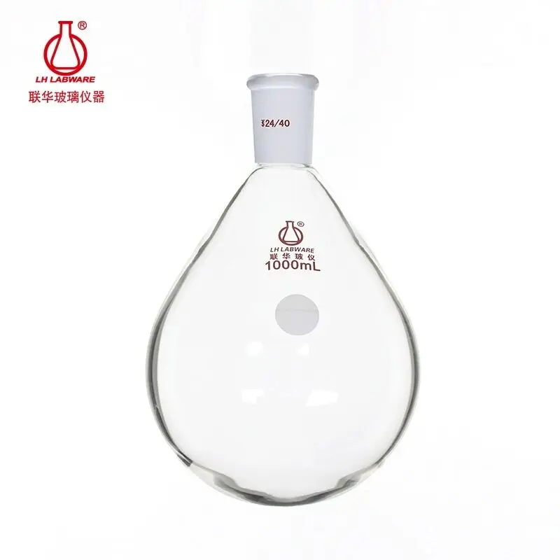 

LH LABWARE Eggplant shaped flask (thick walled), Thick glass tube, Handmade mold blowing 250mL-3000mL, Borosilicate glass, LH-12