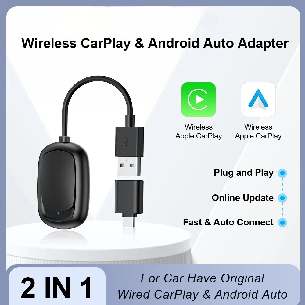 NEW Wireless CarPlay Android Auto Adapter USB Dongle Wireless Smart Mini Ai Box for Apple IPhone Android Phone Car Play