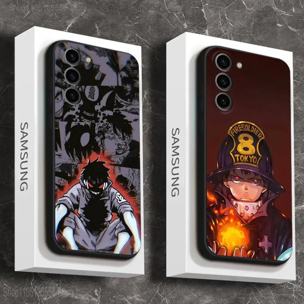 Custodia per telefono F-Fire S-Shinra K-K kennabe per Samsung Galaxy A 73,72,51,53,52,71,22,5G,Nota, J7,8,9 Cover morbida nera