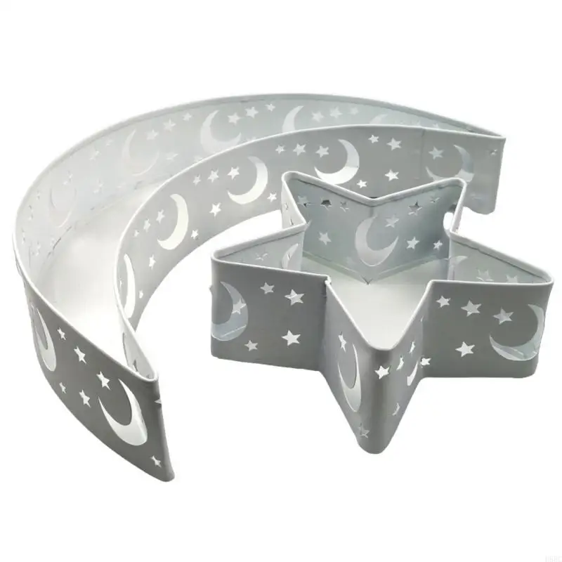  Ramadans Eids Mubarak Decorative Moon and Star Snacks Tray Dessert Tray for Table