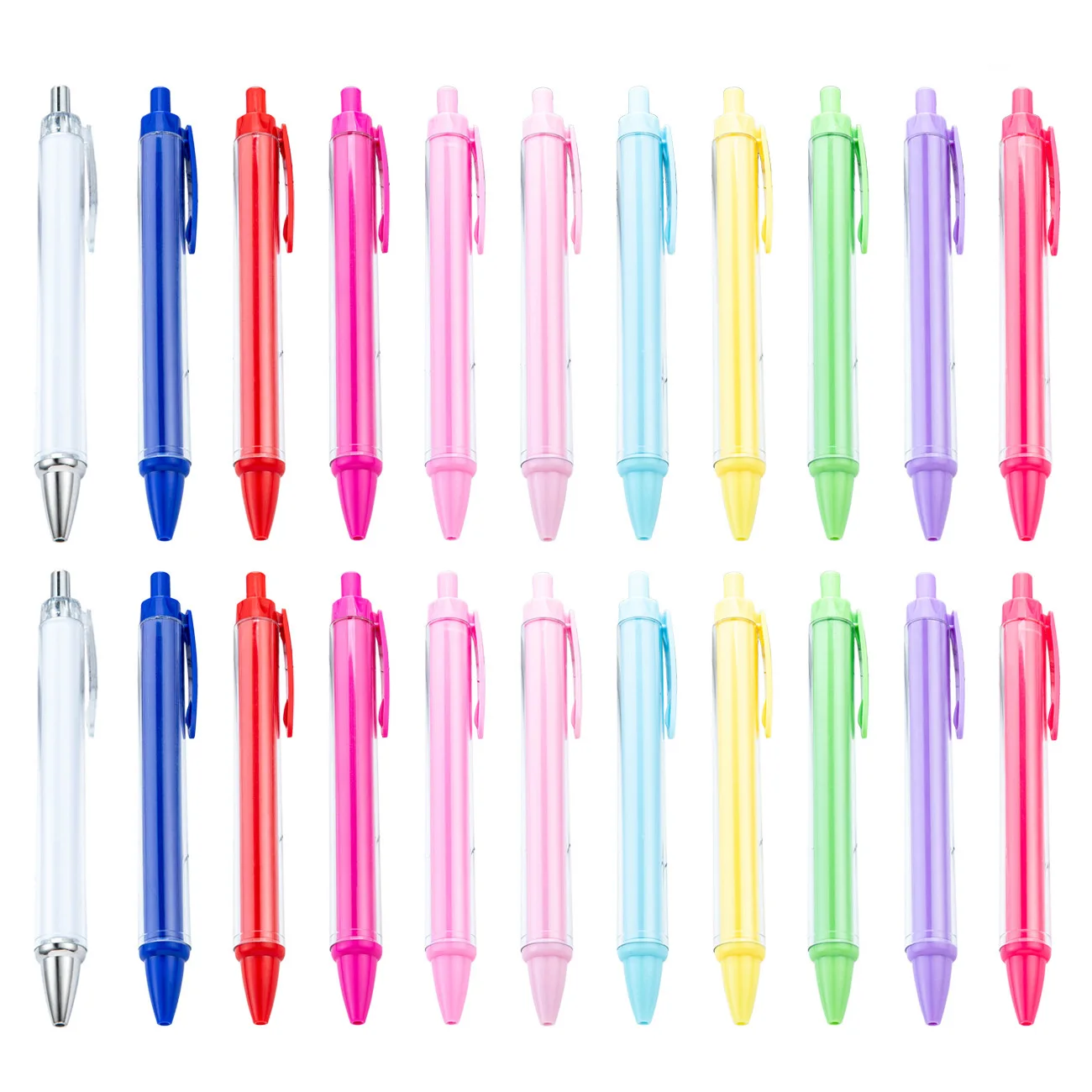 

10pcs Diy Plastic Ballpoint Pen with Paper Inserted Inside. Handmade DIY Reversible Printing Film Advertising Gift Pen.