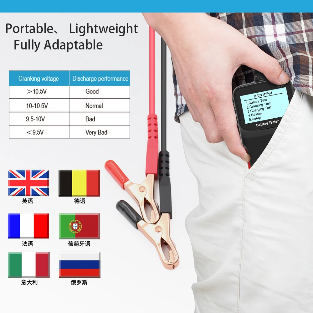 Automotive Inspection Tools BT201 12V Battery Tester Battery Tester Universal Code Reading Card Break Detection For Automobiles