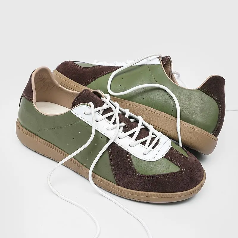 

2026 Unisex German Training Style Sneakers Cow Suede Leather Overlay Soft Sole Flat Classic Trainers Casual Shoes，couple shoes