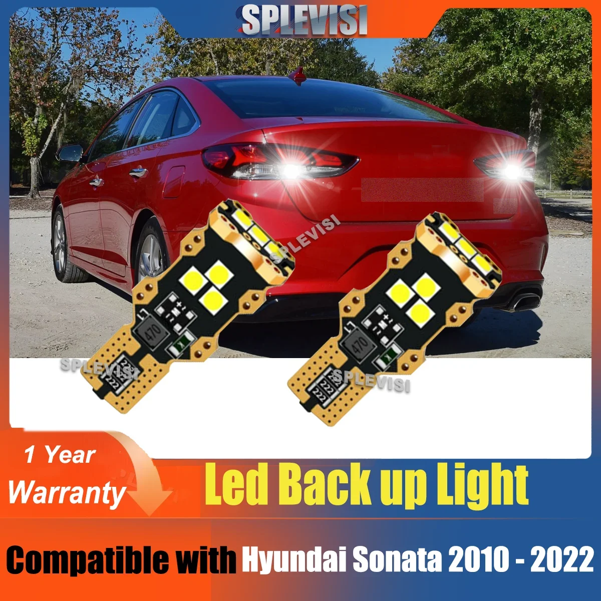 T15 LED White DC12V Backup Reserve Light For Hyundai Sonata 2010 2011 2012 2013 2014 2015 2016 2017 2018 2019 2020 2021 2022