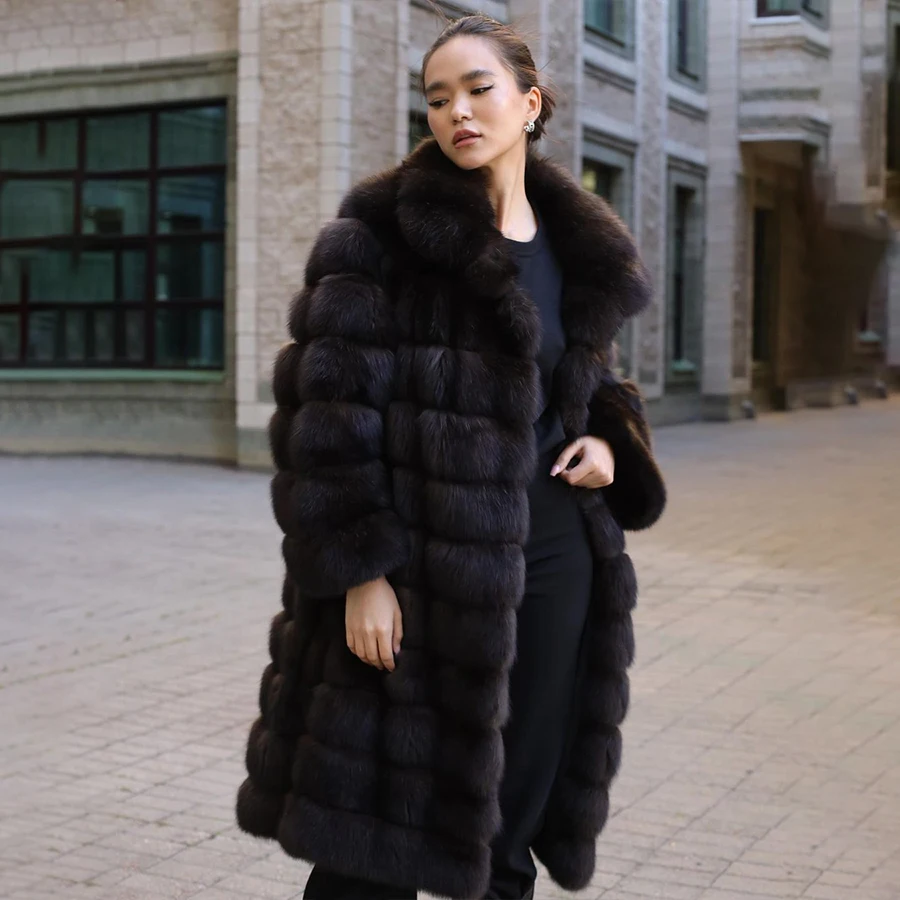 

Fur Coat Women's Real Fox Fur Coats Luxury Winter Fox Fur Jackets Long Natural Fur Jacket New Outerwear