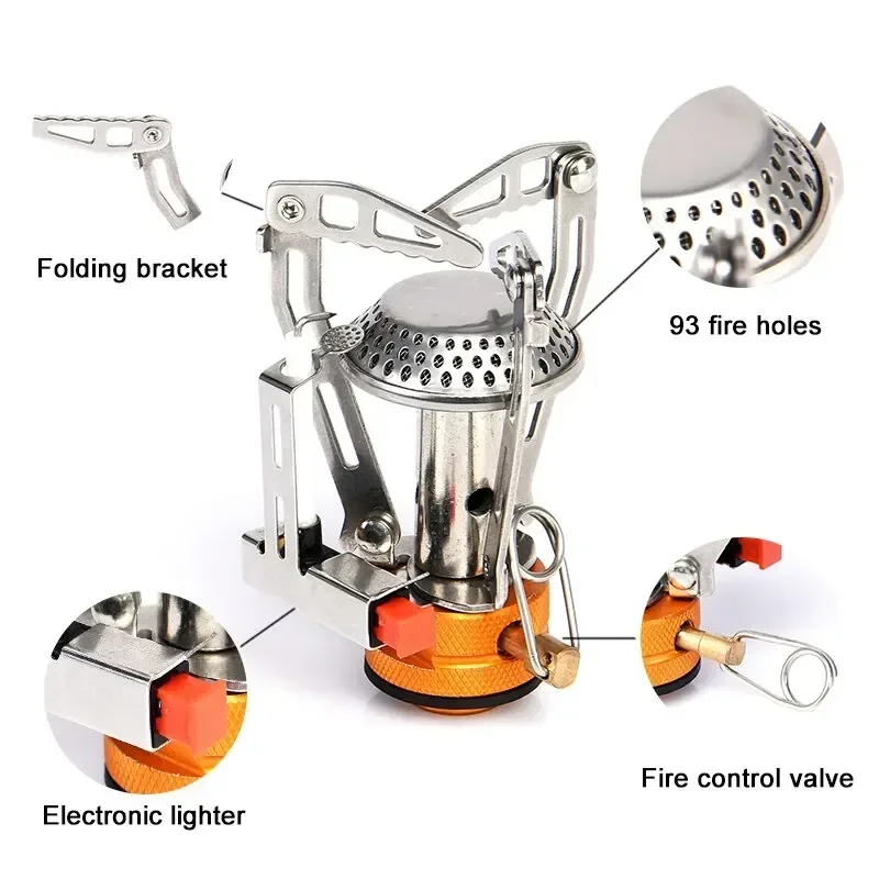 Widesea Camping One-piece Gas Stove Heater Tourist Burner Foldable Outdoor Picnic Kitchen Equipment Supplies Survival Furnace