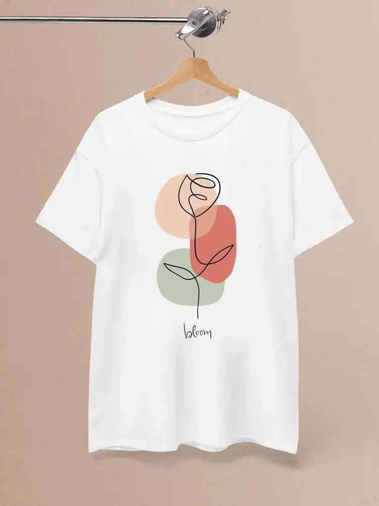 Love Letter Style Cute Short Sleeve Tshirts Lady Clothing Casual Wear Tee Top Graphic T-shirts T Female Women Fashion Clothes