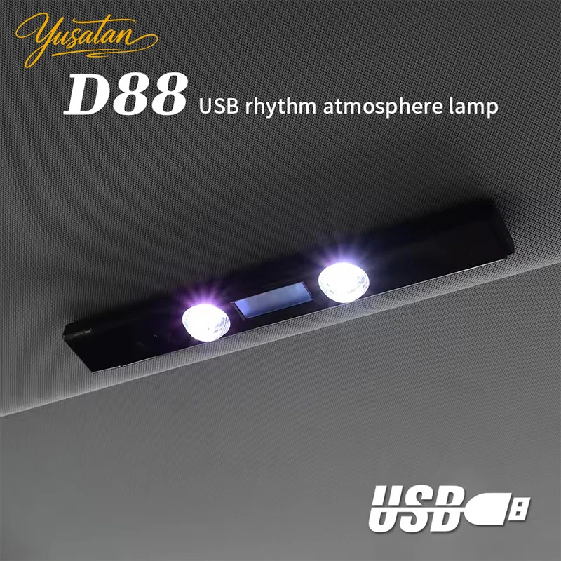 1 Stück LED Auto-Ambientebeleuchtung Kabellose Sprachsteuerung RGB Dach-Sternenlicht USB-Aufladung Auto-Innendekor Ambiente-Partybeleuchtung