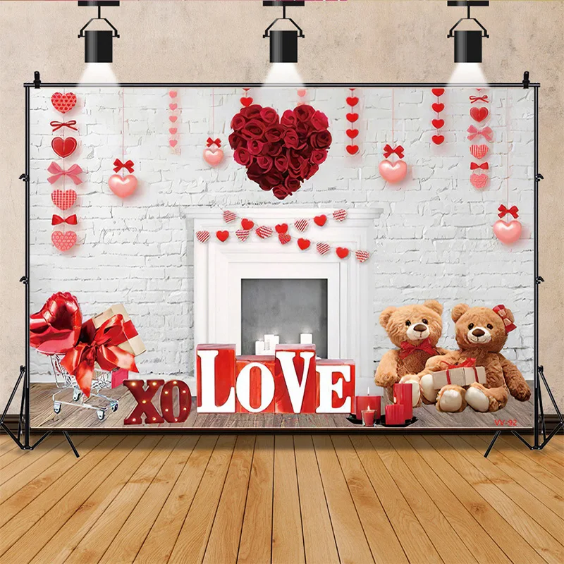 

SHENGYONGBAO Valentine's Day Photography Backdrops Props Lover Rose Flower Wall Wedding Birthday Dream Photo Background AL-11