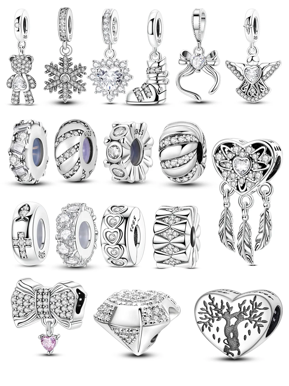 Original 925 Sterling Silber Charms Boot Dreamcatcher Bogen Perlen Anhänger Fit Armband Halskette DIY Anhänger Schmuck Frauen Geschenk