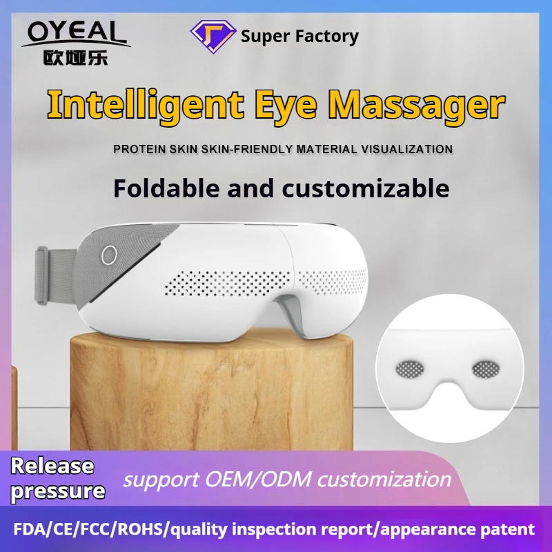 OYEAL Vibration Airbag  facial Eye Massager device Care Eyes Reduce Stress and Tired，Pressure Heated eye shade