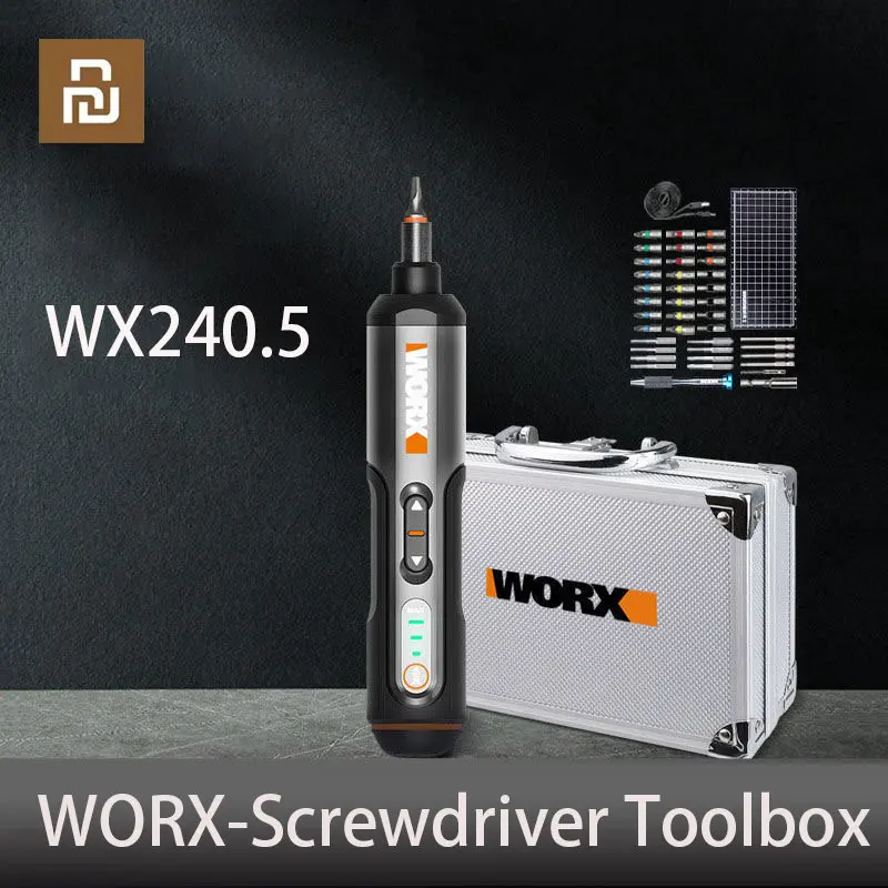 

Xiaomi Worx 4V Mini Elektrische Schroevendraaier Set WX240.5 Snoerloze Elektrische Schroevendraaiers Met 40 Bits USB Oplaadbare