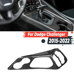Car Center Console Gear Shift Decoration Panel Stickers For Dodge Challenger 2015-2022 Carbon Fiber Look Interior Accessories