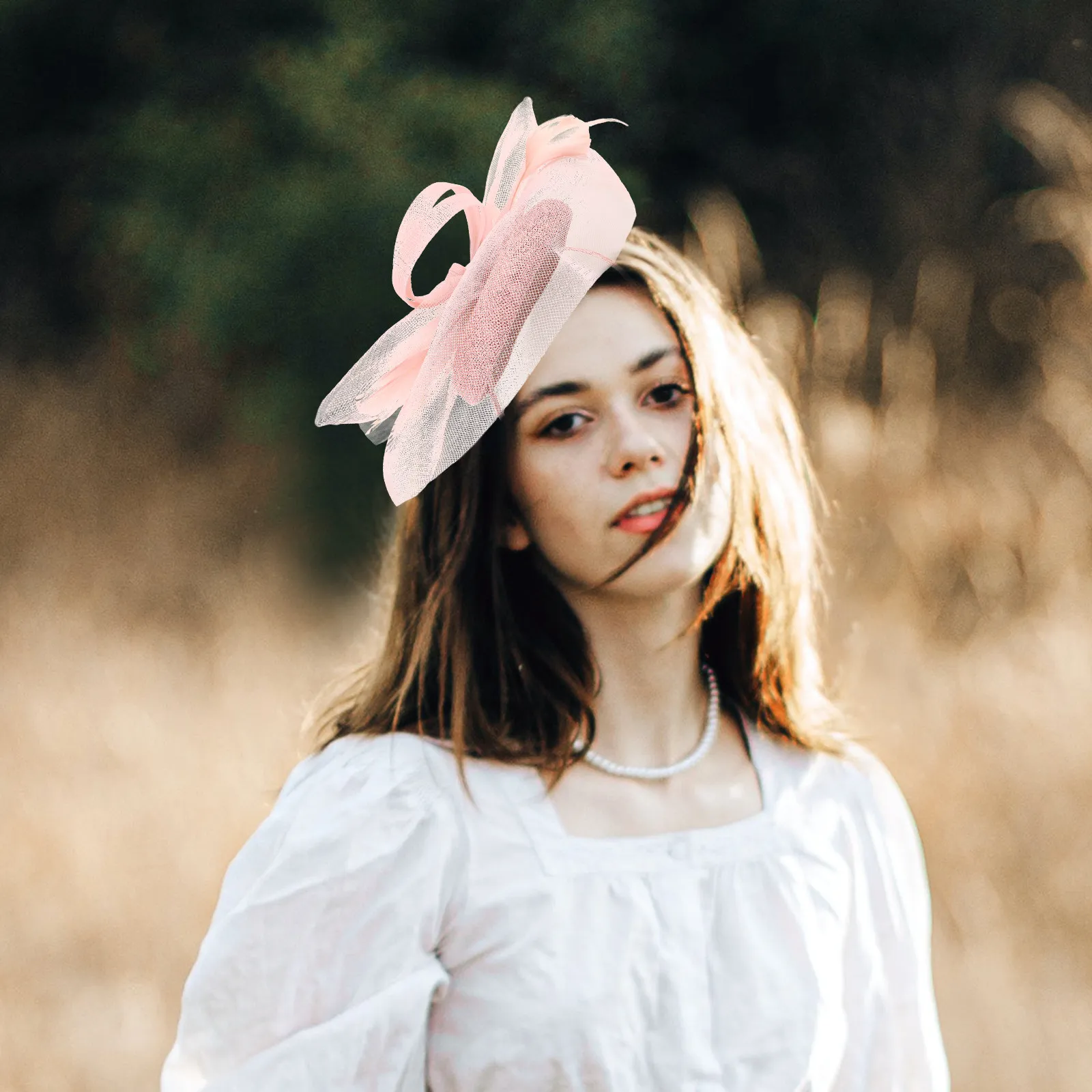 

Women Fascinator Headband Hat Lightweight Mesh Design Beautiful Colors Fade Resistant Perfect for Tea Party Wedding Banquet