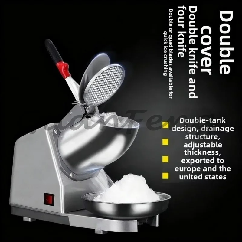 110V/220V Electric Ice Crusher, Commercial Snow Cone Shaver, Ice Sand Making Machine for Dessert Shop