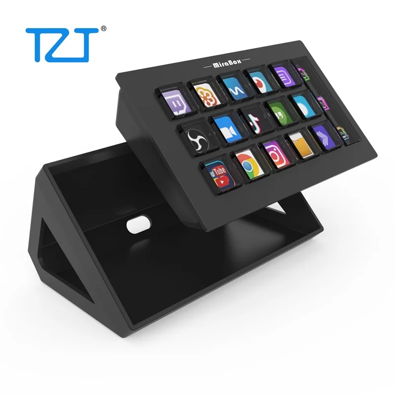 TZT MiraBox MBOX 293S Visual Keyboard Stream Deck (белый/черный) с 15 ЖК-клавишами и ЖК-дисплеем для потоковой передачи