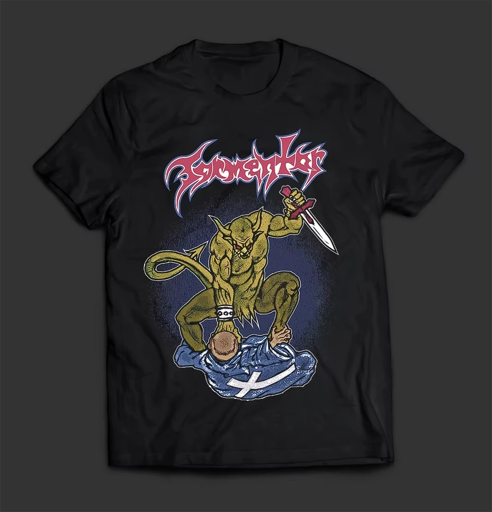 

25 Summer New Devil T-shirt Men's and Women's Cotton T-shirt Short-sleeved Retro Hip-hop Rock Band Top Summer Men's Street Wear