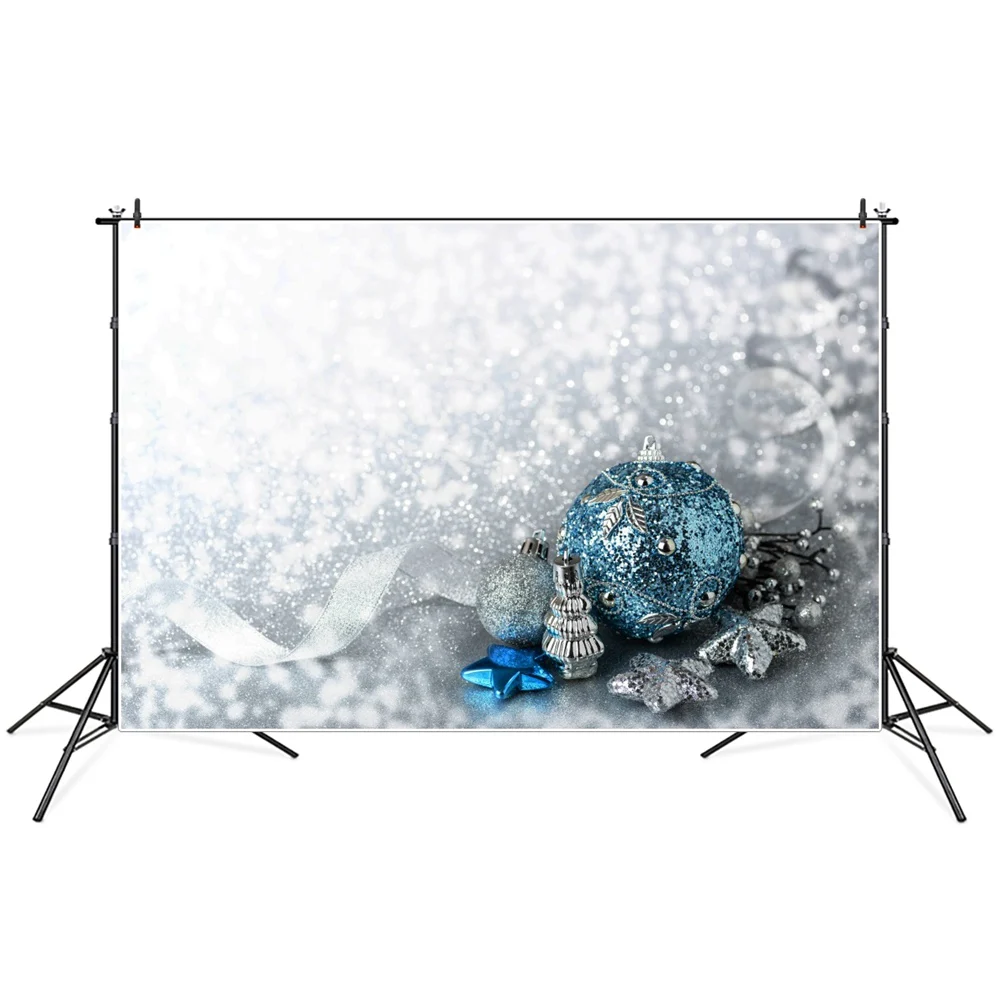 Christmas Ball Star Glitters Light Bokeh Photography Backdrops Custom Party Home Decoration Photo Booth Photographic Backgrounds