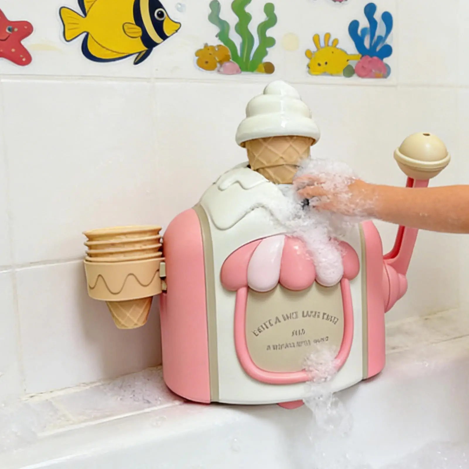Bath Bubble Maker Ice Cream Bath Toy Child Bathroom Bath Toys Ice Cream Bubble Machine Bubble Foam Play Machine Kids shower Toy