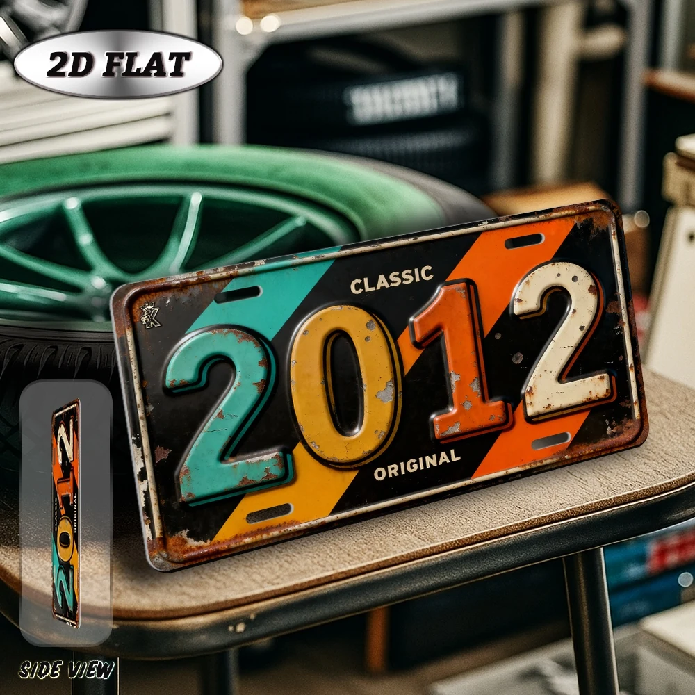 2D Flat - 【2D Flat】 2D Flat - [2D Flat], 2D Plane, 1pc, Vintage Metal Aluminum Decorative Sign (30.48×15.24 cm), 2012 Classic Re
