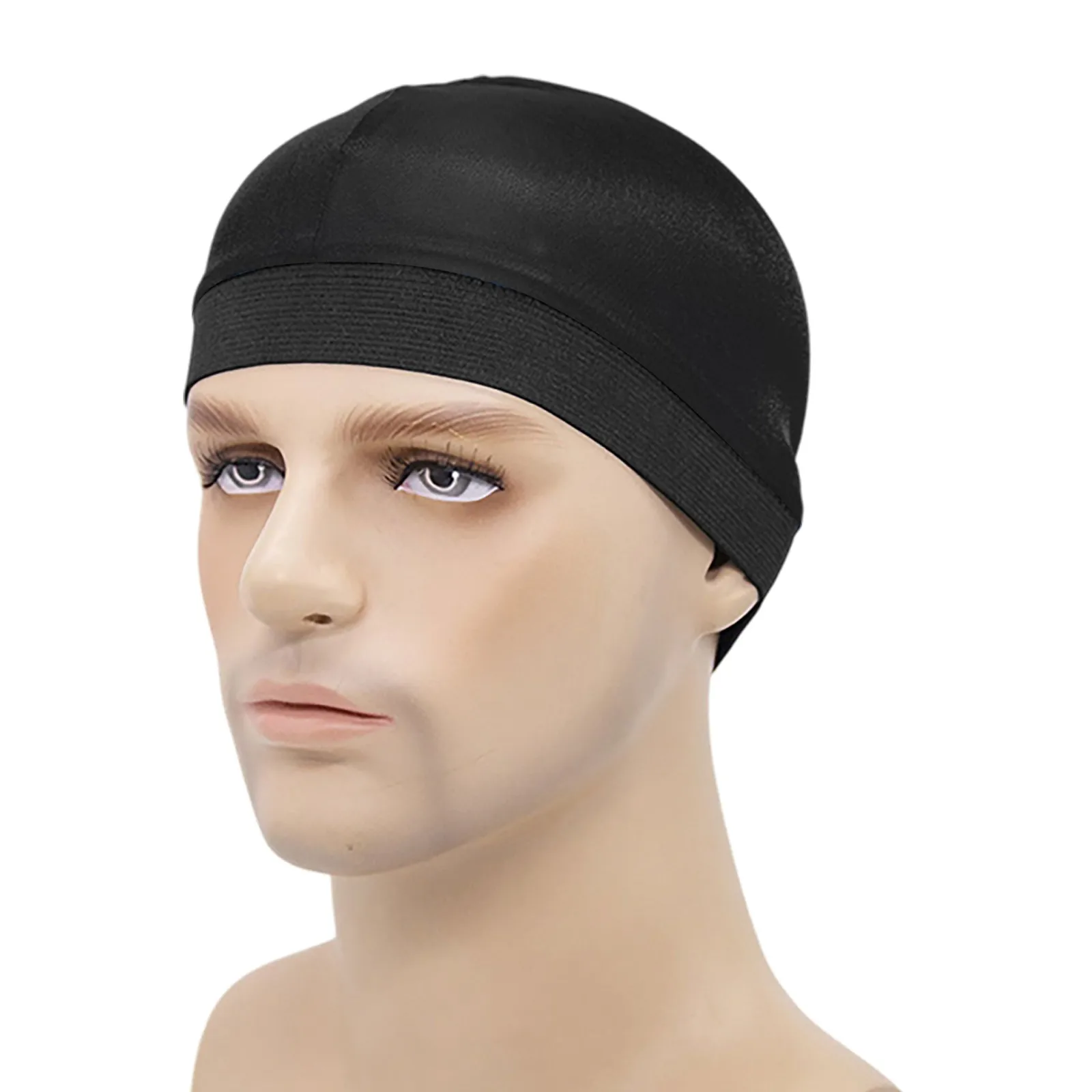 Elasticity Baotou Cap Hair Bands Men's and Women's Fashion Solid Silk Breathable Bottom Wig Cap Pirate Hat Headband Turban