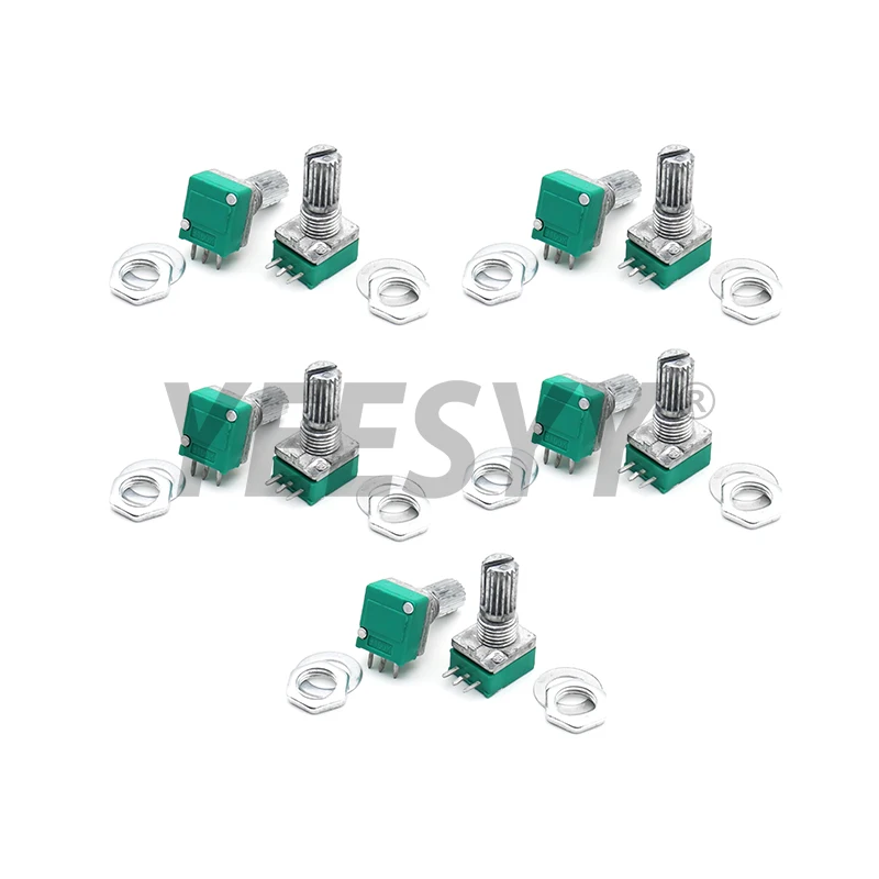 5Pcs Potentiometers B1K 5K 10K 20K 50K 100K 500K Industrial Switches RK097 RK097N 3Pin Switch Audio Shaft 15mm Amplifier Sealing