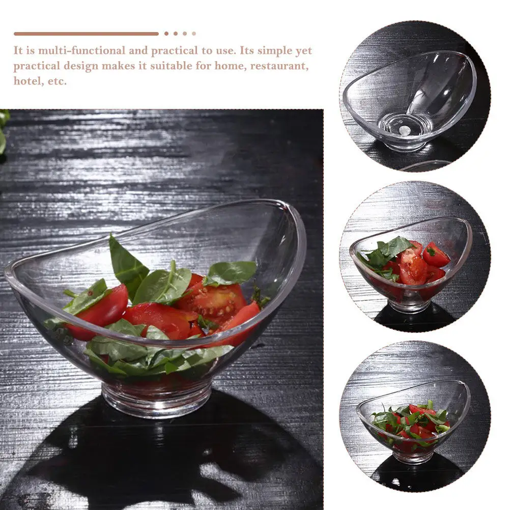 Premium Pc Plastic Clear Serving Bowl Multipurpose Ingot Design Salad Fruit Dessert Candy Bowl for Home Restaurant Hotel Party