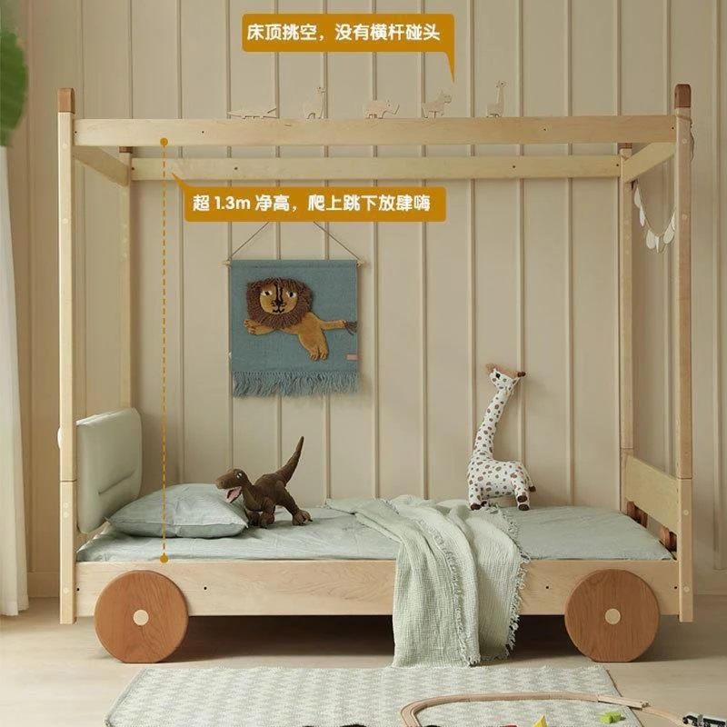 سرير سيارة طائر من خشب القيقب الصلب في أمريكا الشمالية، نوع الحافلة على وخارج السرير، جميع الأولاد من الخشب الصلب نصف الارتفاع