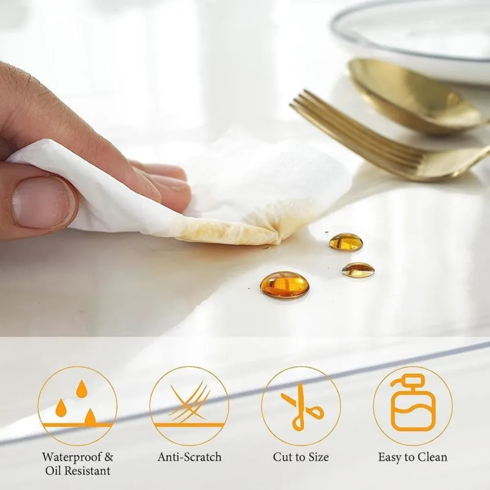 واقي غطاء مكتب شفاف 2.0 مم من Deep Dream، واقي طاولة شفاف 54 × 120 بوصة، وسادة مكتب مستطيلة من الفينيل، شركة طاولة بلاستيكية PVC #5