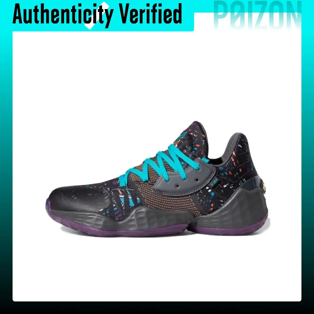 Adidas Harden Vol. 4 Basketball Shoes Men's Mid-top Black Purple EF9938