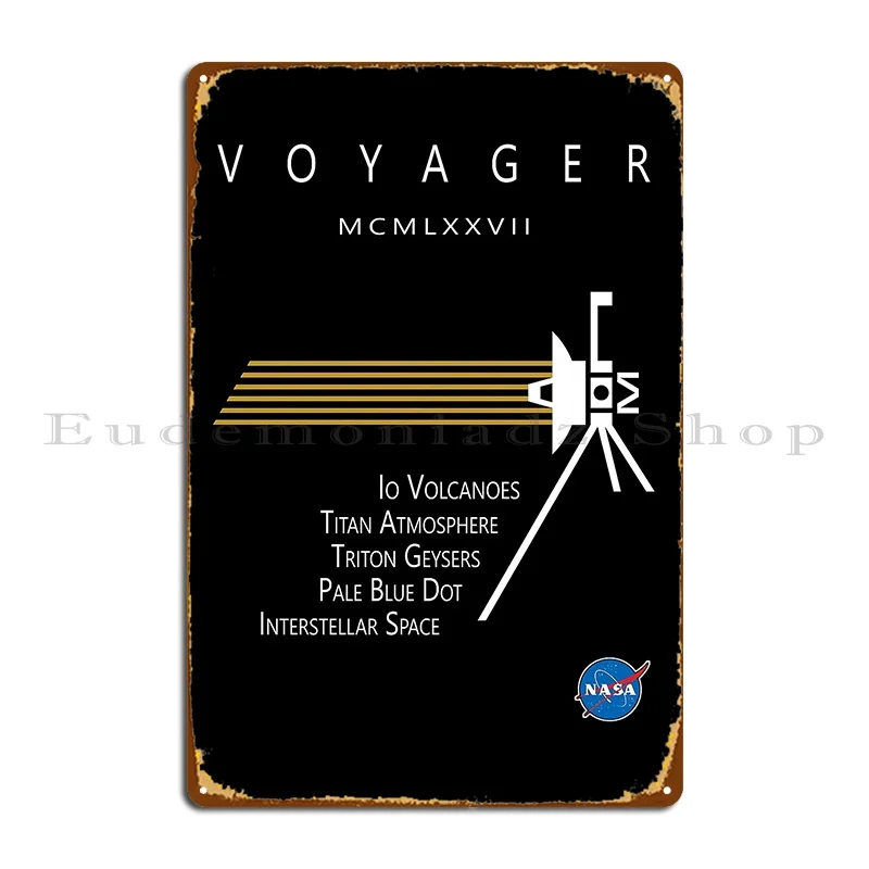 Voyager Since 1977 Metal Sign Garage Character Cinema Designing Wall Decor Tin Sign Poster