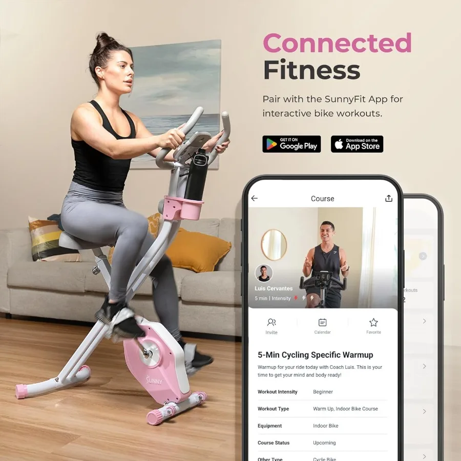دراجة تمرين ذكية قابلة للطي XBike مدمجة محمولة لركوب الدراجات في الأماكن المغلقة وتدريبات القلب المنزلية