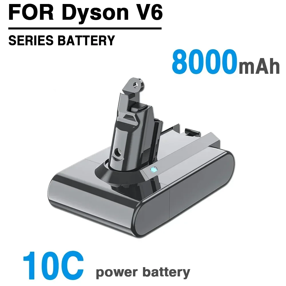 21.6V 8Ah Cordless Vacuum Cleaner For Dyson V6 Replacement Battery For Dyson DC58 DC59 DC62 SV07 SV09 Cleaning Tool Batteries