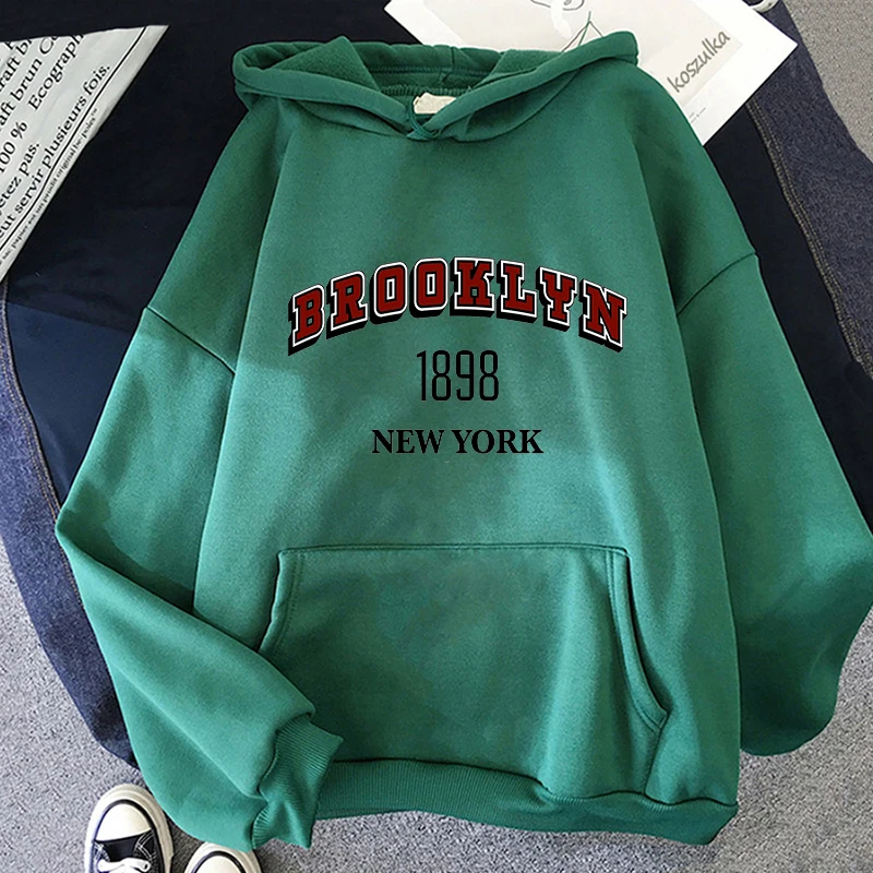 

In1898 Brooklyn New York Hoodies Casual Fashion Men/Women Sweatshirt Print Clothing Unisex Hip Hop Streetwear Male Hoody Clothes