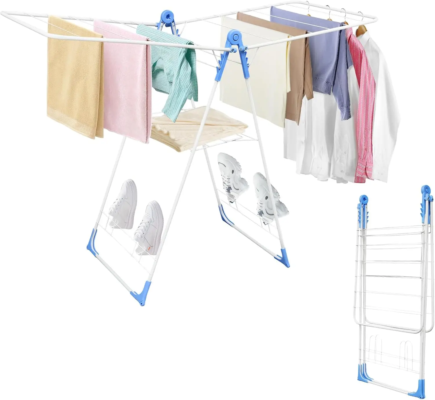 

Сушилка для белья Gullwing, складная, с полкой для обуви, напольная, большая, регулируемая по высоте