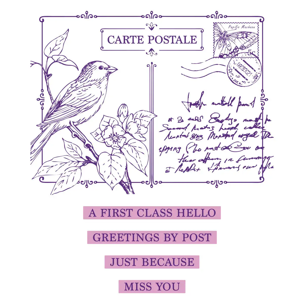 

Bird Post Card Metal Hot Foil Stencil for DIY Decorating Scrapbook Paper Card Album Embossing Craft Die 2026 New Spring