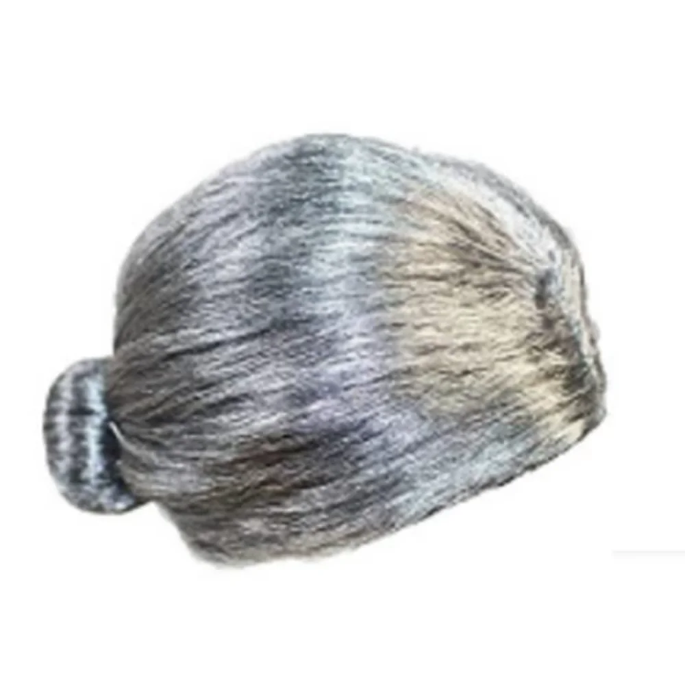 PESENAR – Kit de Costume de vieille dame, perruque Updo grise, lunettes, chaîne de lunettes, filet à cheveux, canne, accessoires de Cosplay amusants