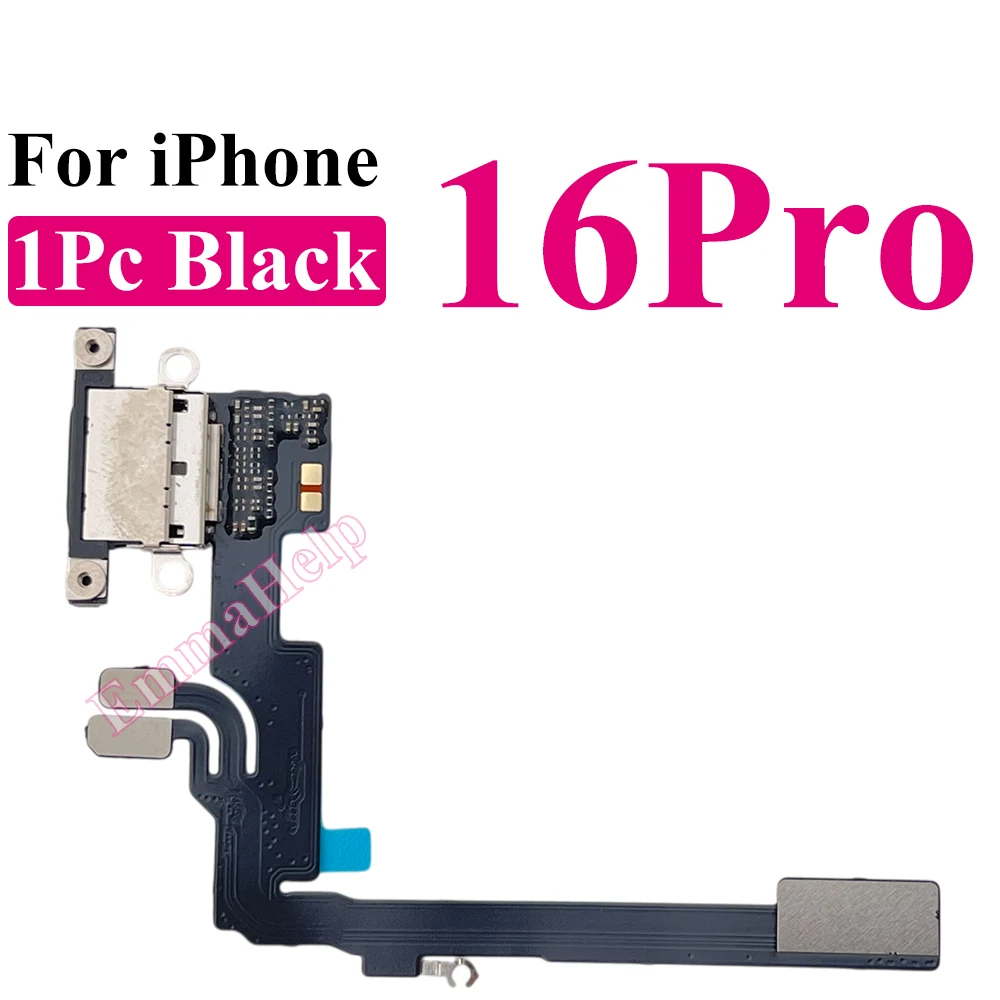 1pcs Charging Port Flex Cable for iPhone 16 15 14 13 12 Pro Max USB Charger Dock Connector With Microphone Ribbon Repair