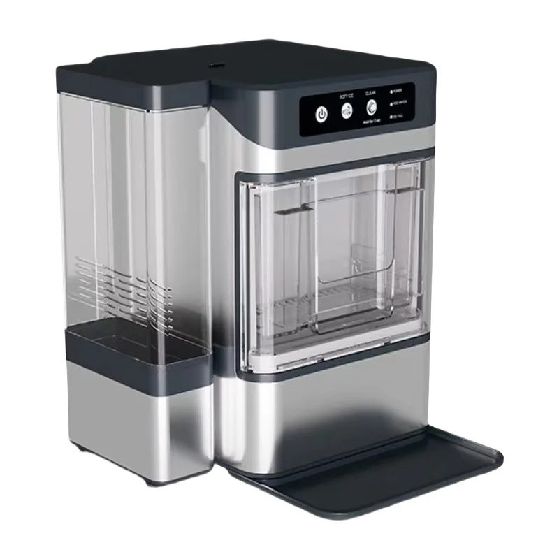 17kg/24H Countertop Pebble Ice Maker 3.7L Water Tank Self-Cleaning Household Nugget Ice Machine