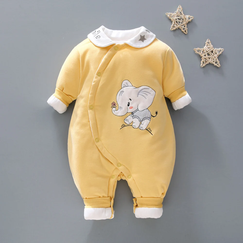 

Winter Newborn Boy Girl Baby Clothes Cotton Shirt jumpsuit Overalls For infant Boy Girl Clothing 1st baby Birthday rompers coats