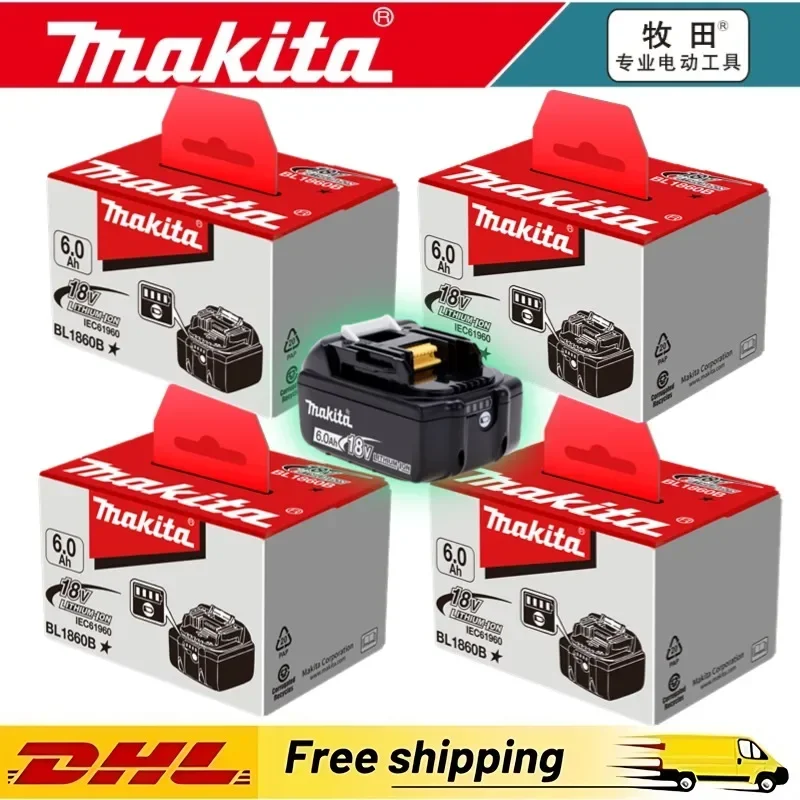 

100% Original Makita 18V 6.0Ah Li-ion battery for Makita BL1840B BL1850B BL1860B model power tools batteryr with BMS