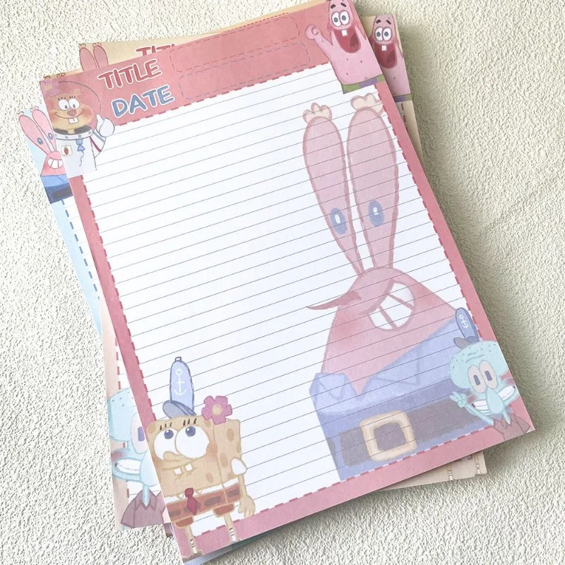 1/5 Pcs SpongeBob SquarePants Memo Pad B5 Note Book Tear Off Notebook Stationery Notepad Student Study School Office Supplies