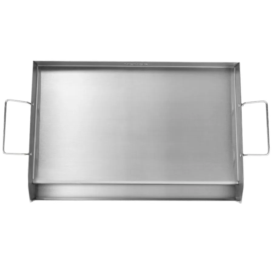 

Stove Top Griddle 23.5x16 Pre-Seasoned Stainless Steel Griddle Rectangular Double Burner Griddle Pan Non-Stick Family Pan Cook