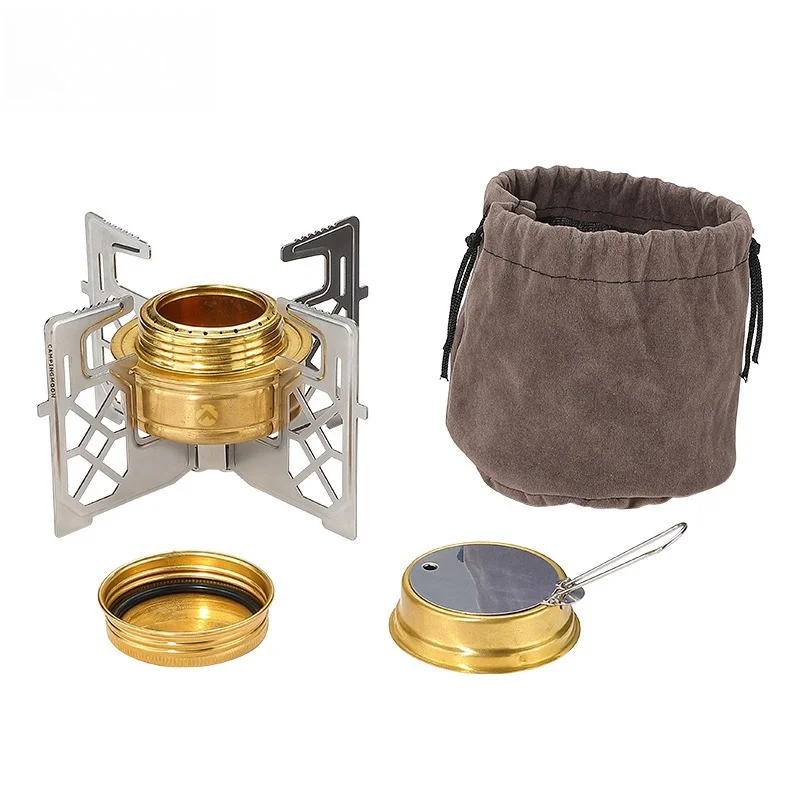 

Camping Alcohol Stove Outdoor Mini Picnic Equipment Brass stove Alcohol Stove Head Portable Hiking Cooking Picnic Stove