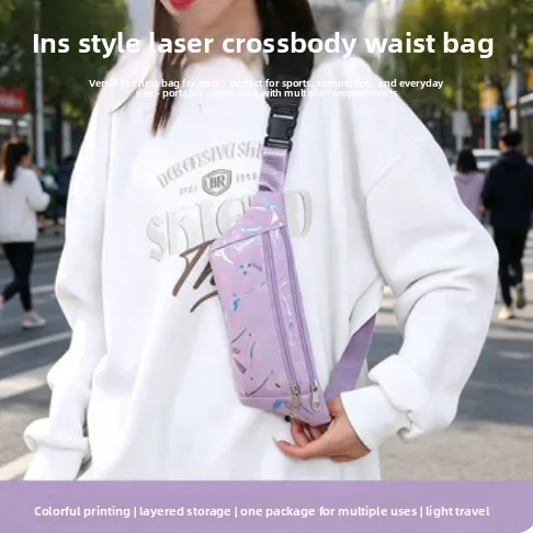 Waterproof Slim Phone Waist Pack, Fashion Crossbody Sports Bag for Running Fitness
