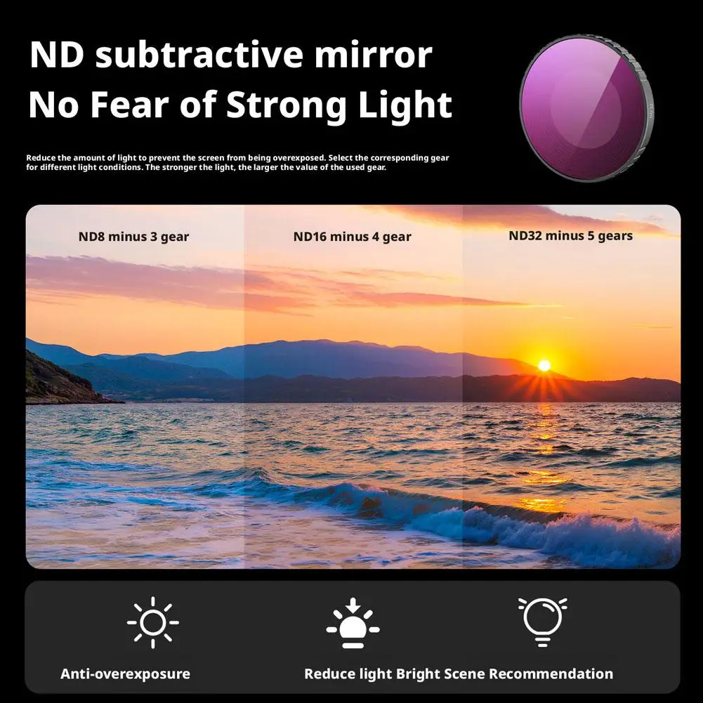 مجموعة فلاتر العدسة لـ DJI Osmo Nano - تتضمن مرشح كثافة محايدة ND وفلتر مستقطب CPL، وصول كاميرا الحركة الأساسية #5