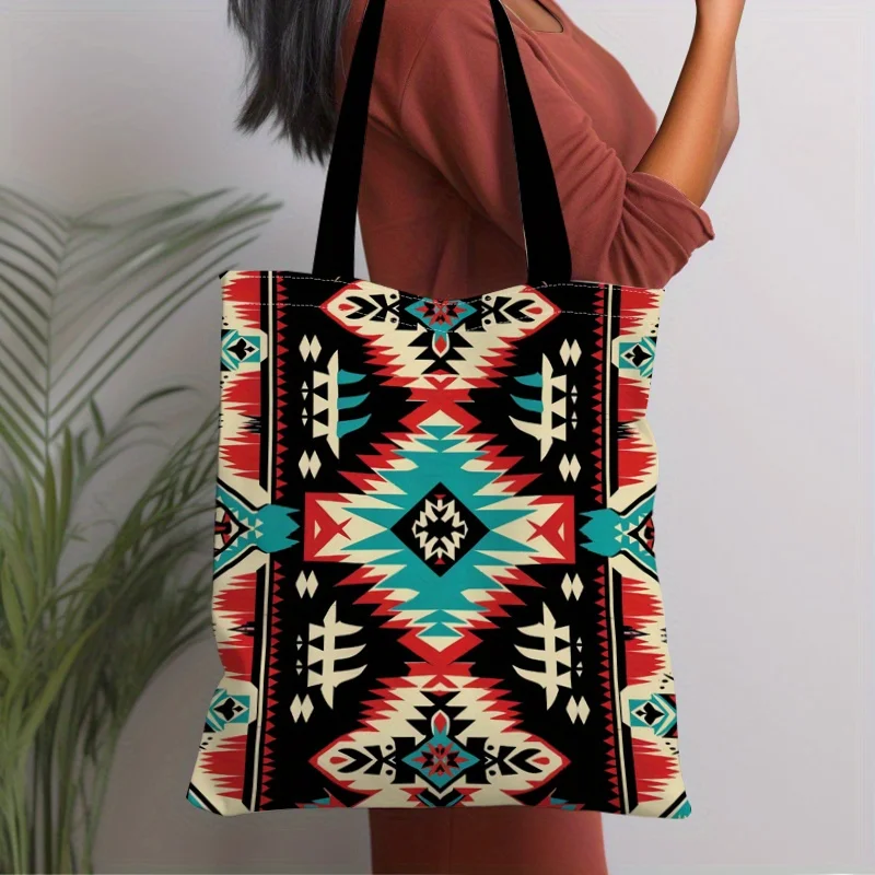 Aztec Style Handbag - Vibrant Southwestern Style with Geometric Pattern, Durable and Lightweight, Perfect for Shopping