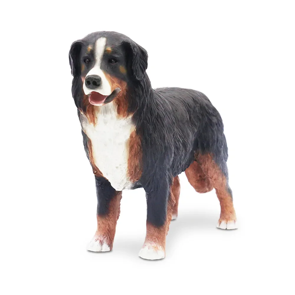 JJM Bernese Mountain Dog Pet Figure Canidae Animal Model Car Decor Toy Kid Gift