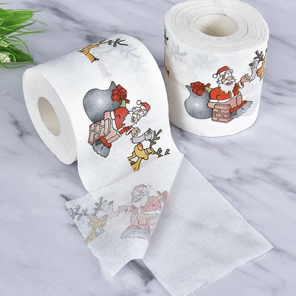 Christmas Pattern Paper Christmas Toilet Paper Christmas Bathroom Decor Cafe Festive Decor Creative Christmas Design